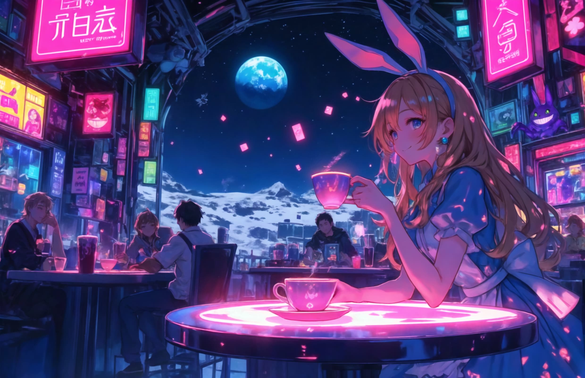 月面カフェ | の人気AIイラスト・グラビア
