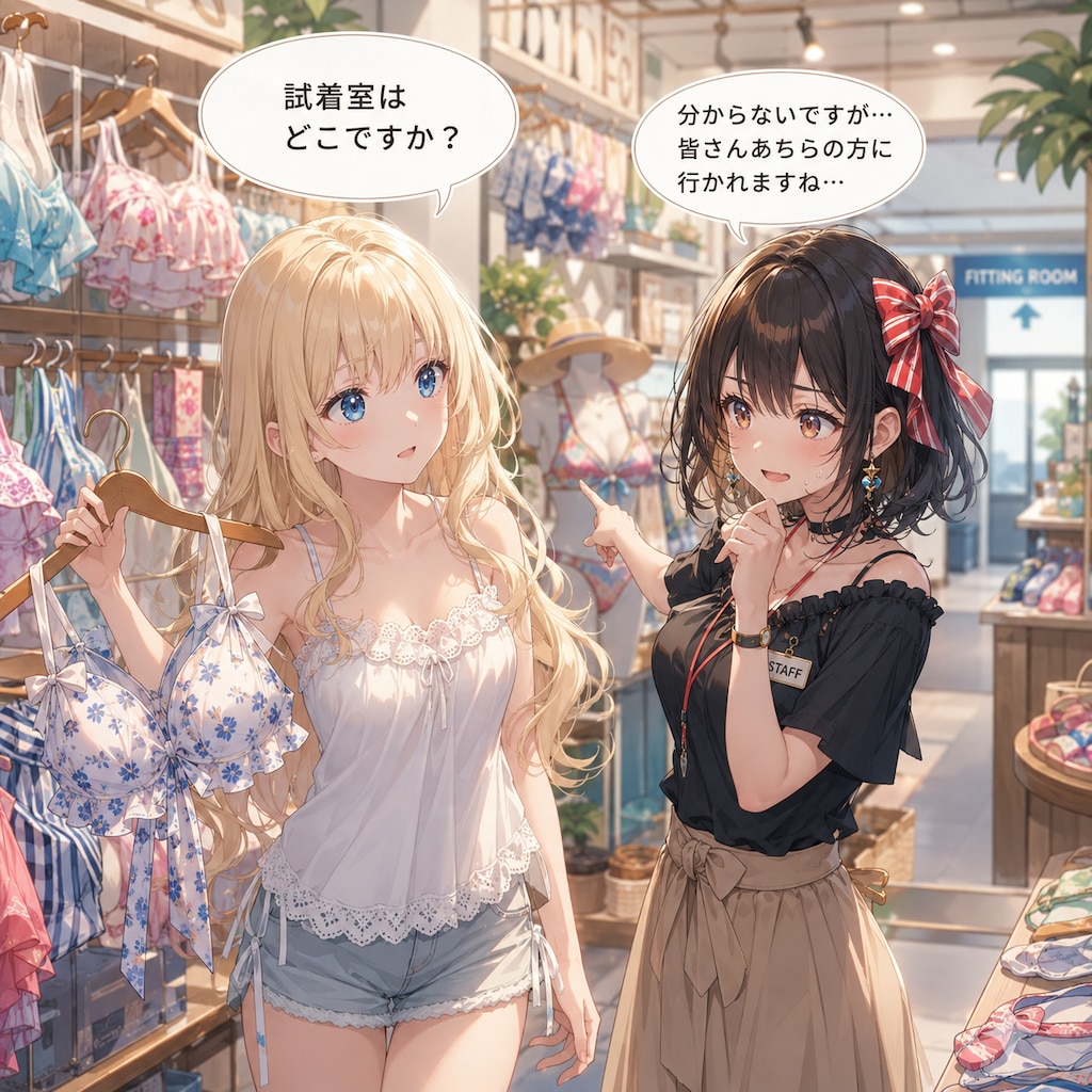 水着を買いに来たV4Bちゃん