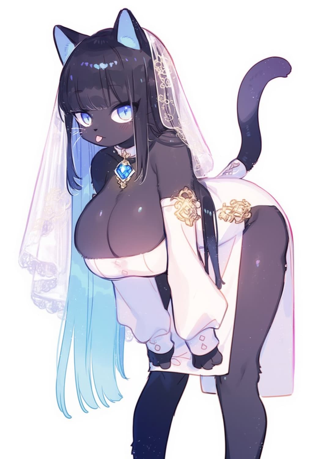 舌をしまい忘れる猫ディングドレス🐱💐