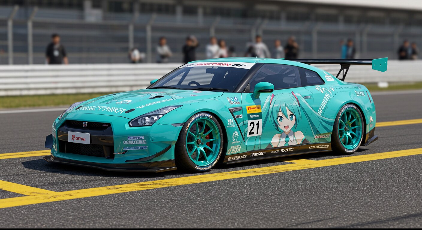 初音ミク痛車GT-Rレーシングカー | の人気AIイラスト・グラビア