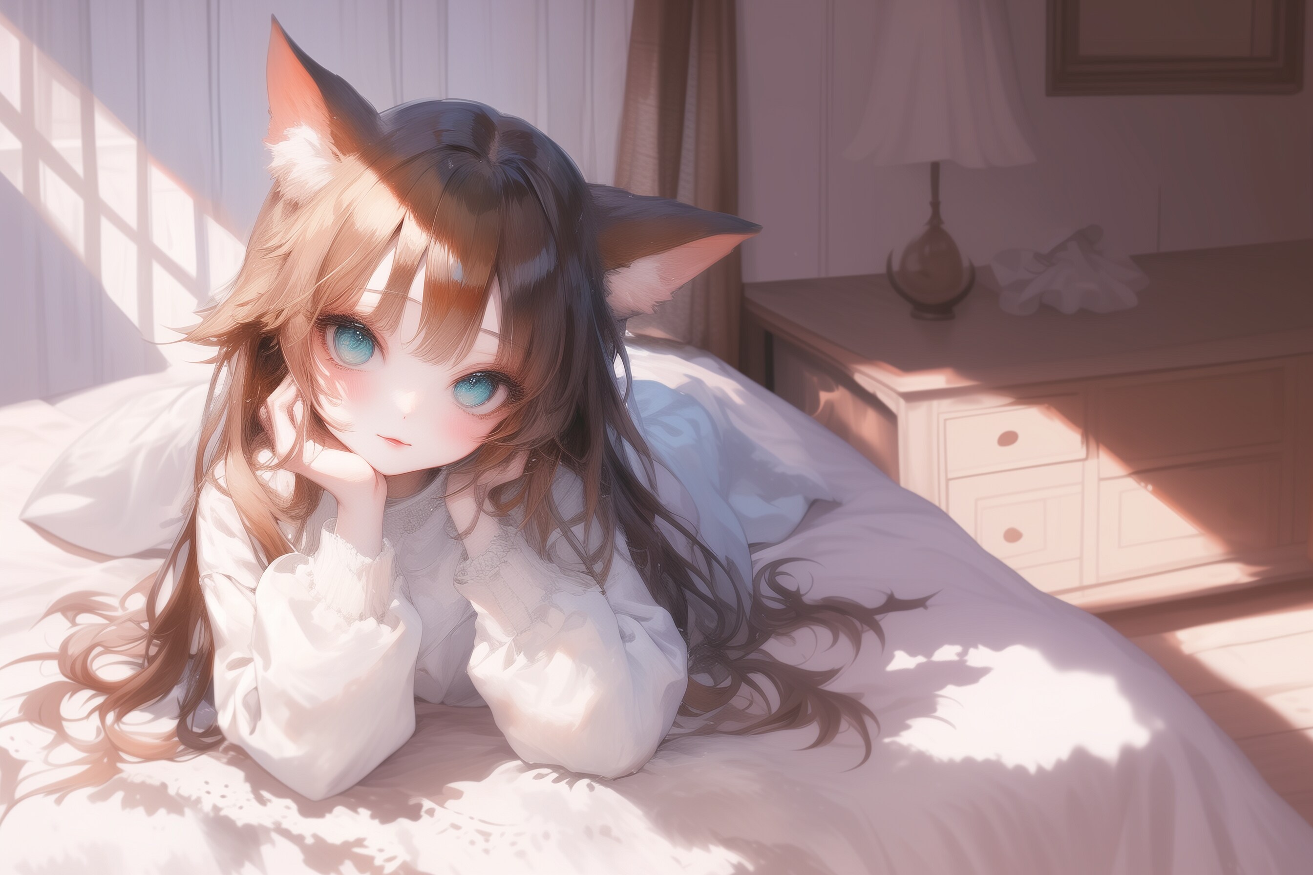 寝転び猫