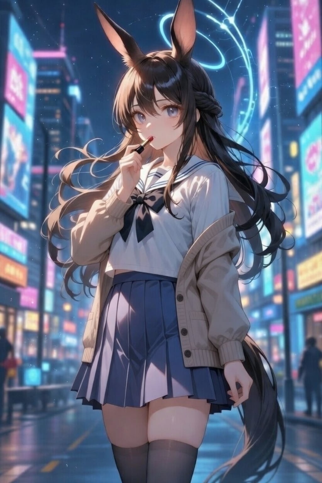 ウサギ×メイク×夜の街