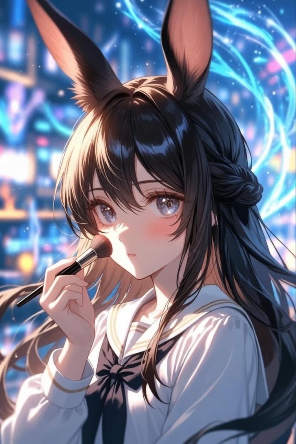 ウサギ×メイク×夜の街