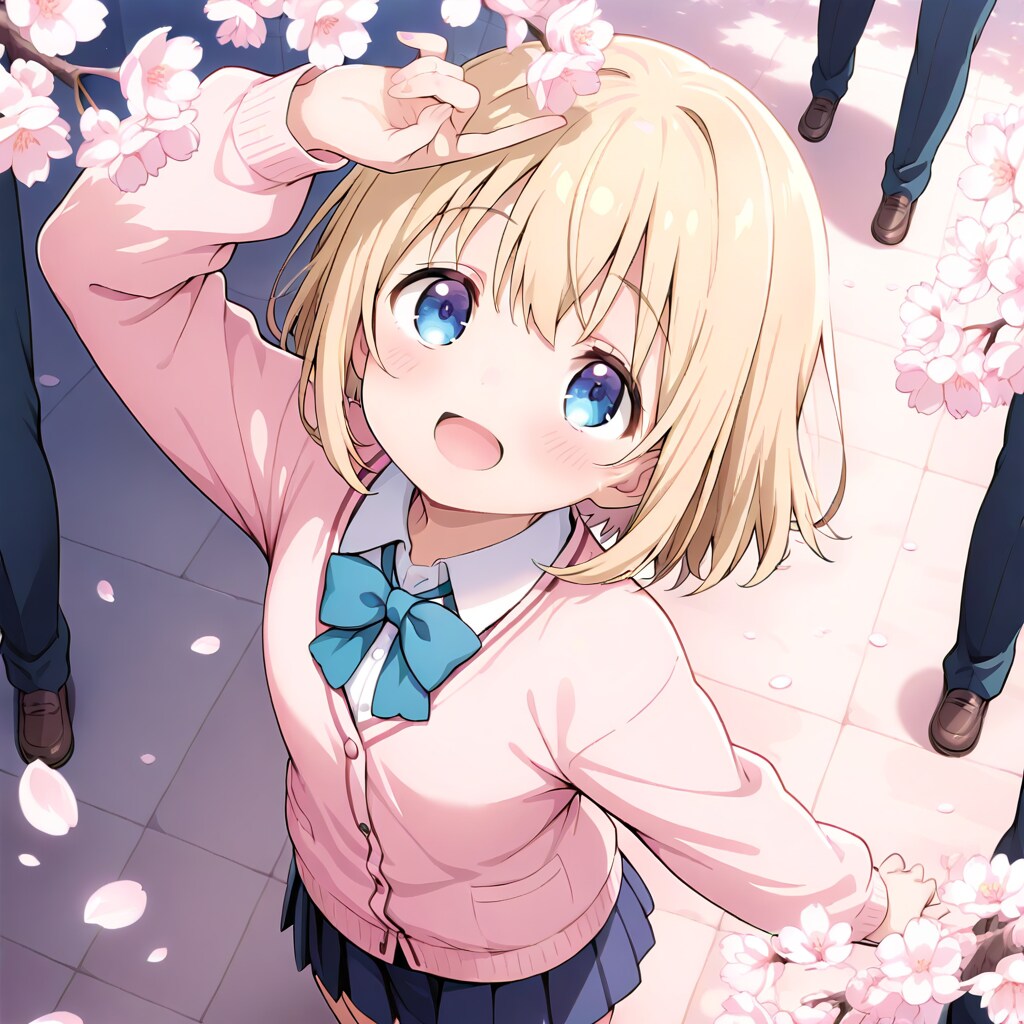 桜を見上げる少女 | の人気AIイラスト・グラビア