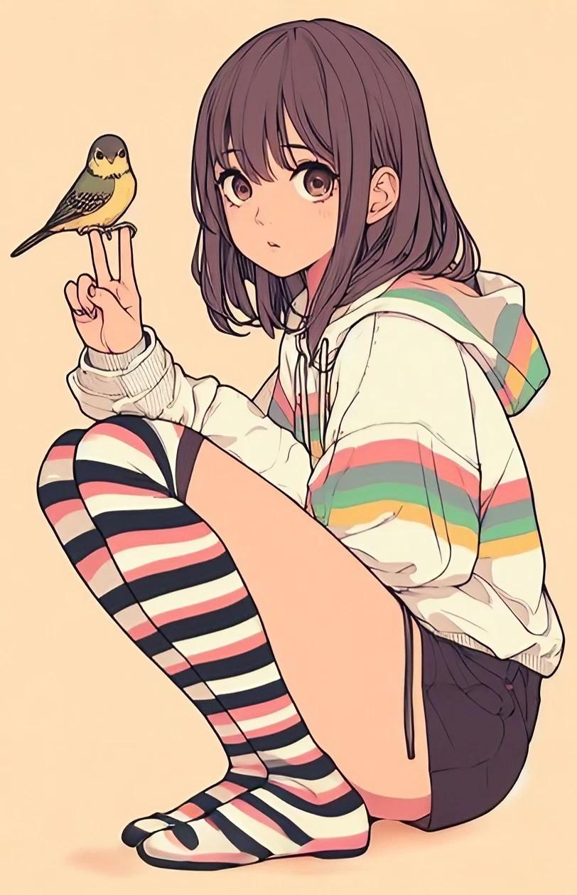 ピースしたら鳥が止まっちゃった・・・✌🐦