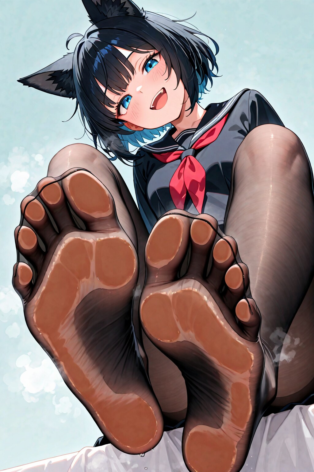 紗奈さんに足でぺたっとされる