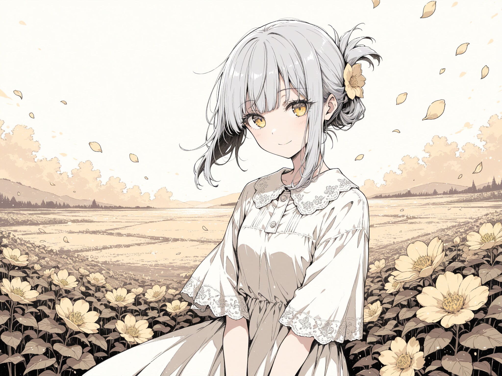 看板娘　sepia