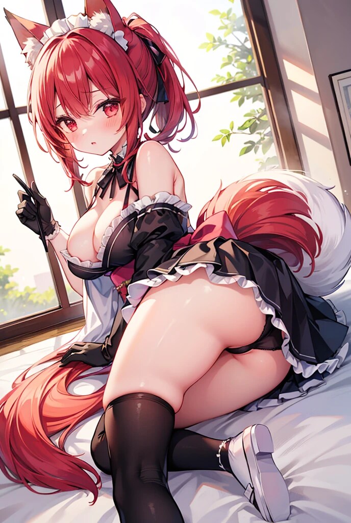 狐耳和風メイドの太もも