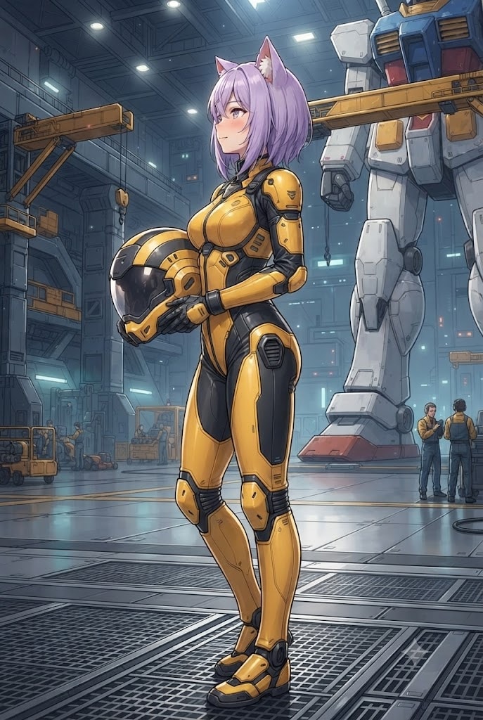戦いについて考えてるパイロットスーツのシス