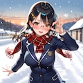 雪でも元気に挨拶してくれるいいんちょ 4枚目