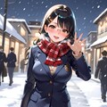 雪でも元気に挨拶してくれるいいんちょ 5枚目