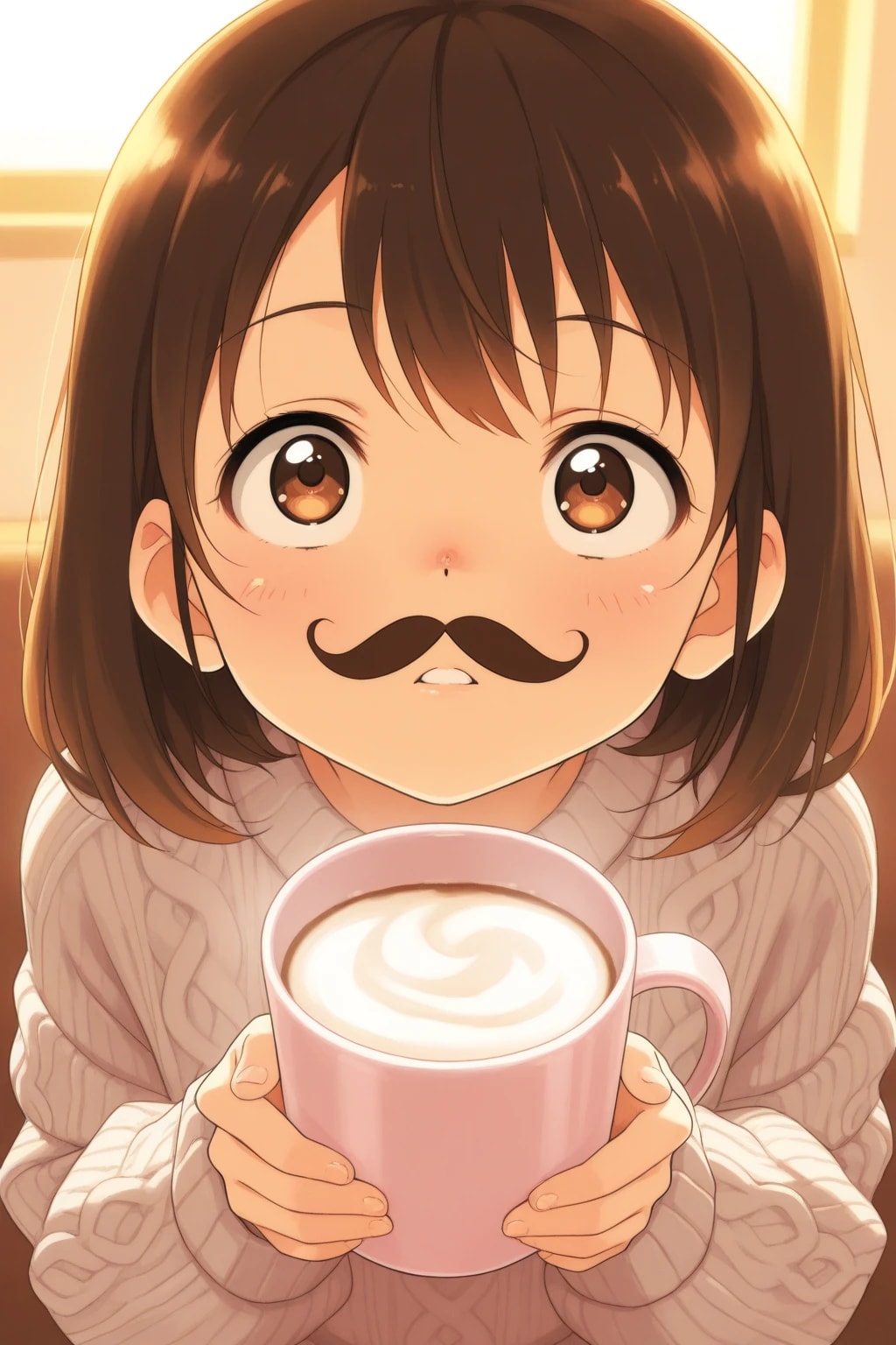 ココア髭？これ付け髭だよ～ | の人気AIイラスト・グラビア