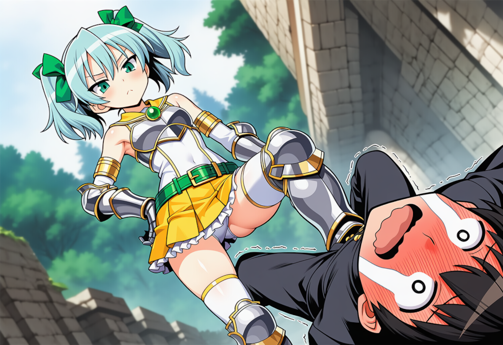 女の子に負けて潰されそう