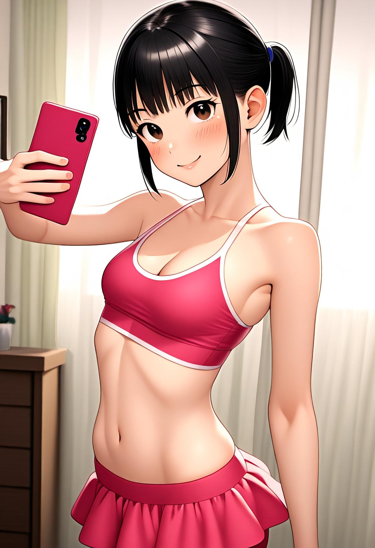 タンキニ水着の試着でパシャリ