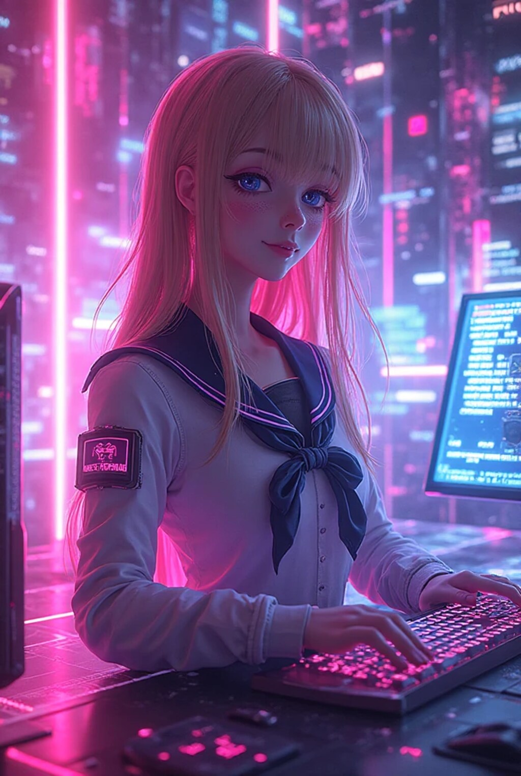 Pink Cyber Girl