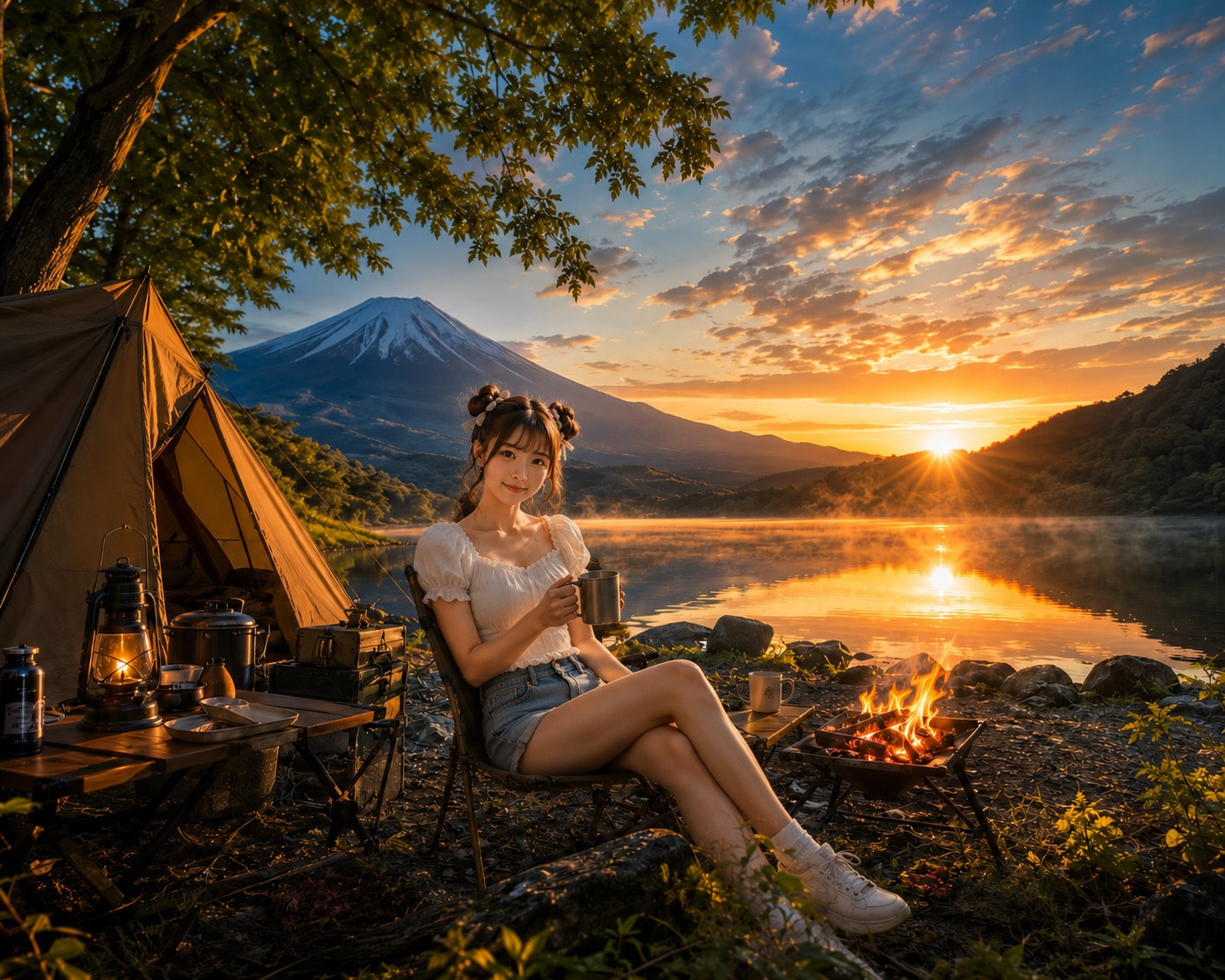 夕焼けキャンプと、最高の一杯。(白石ひな)