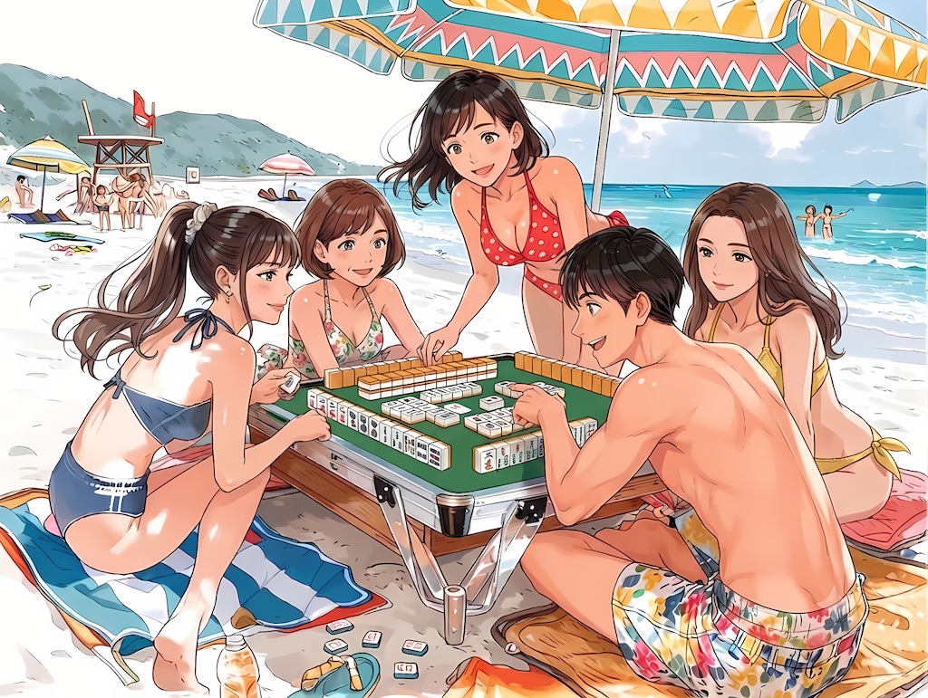 夏の砂浜で麻雀（コパイロット・ニジジャーニー・ジェミニ）