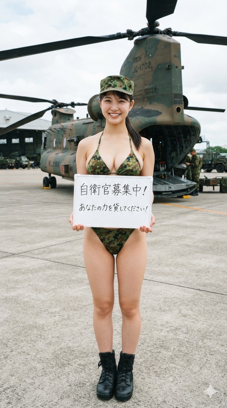 １２日の女性陸上自衛官