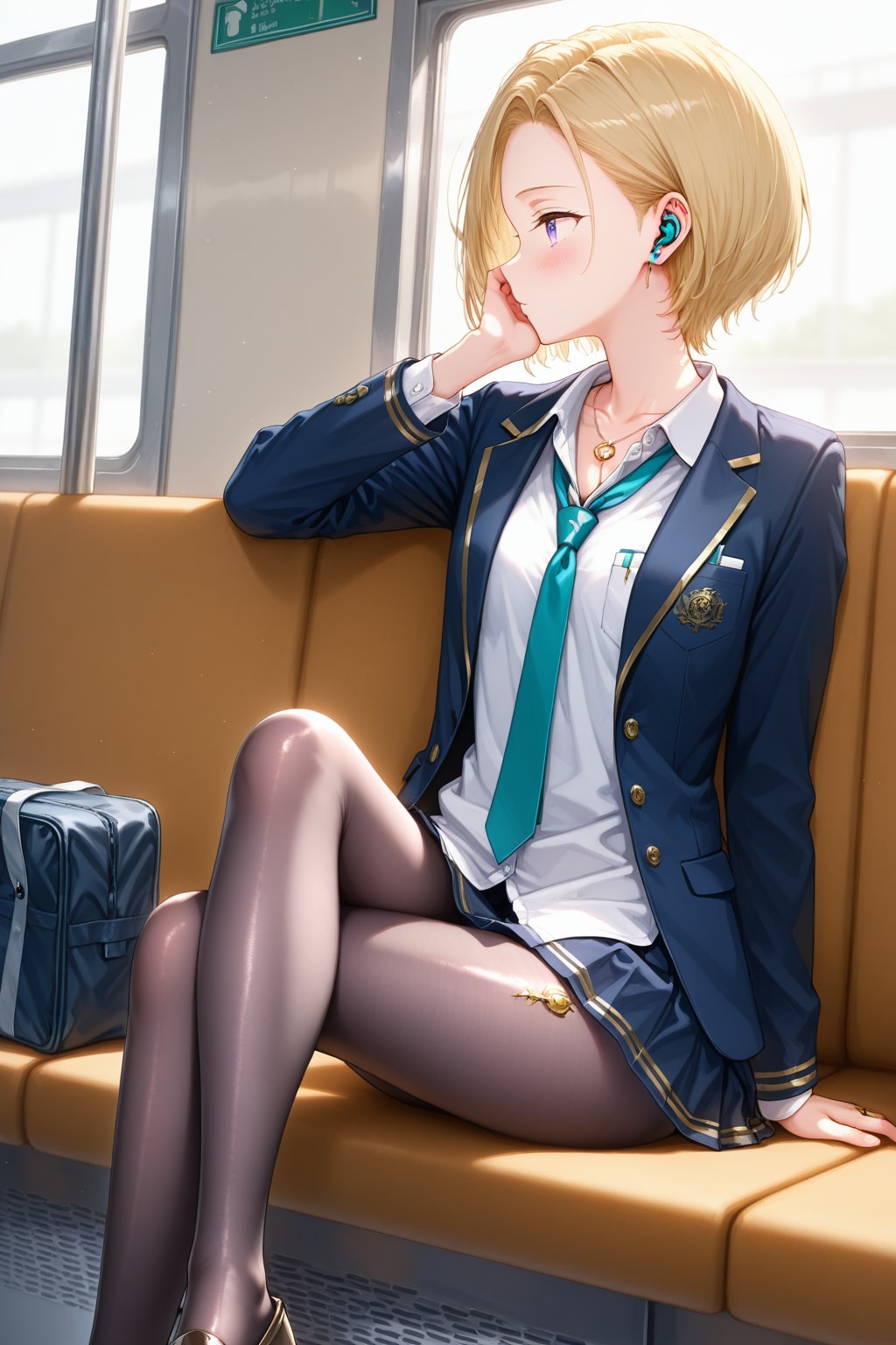 バス通学(金剛寺　瑠璃) | の人気AIイラスト・グラビア