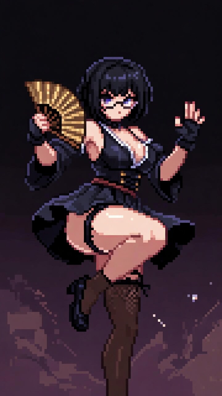 ドットの格ゲー風の女の子