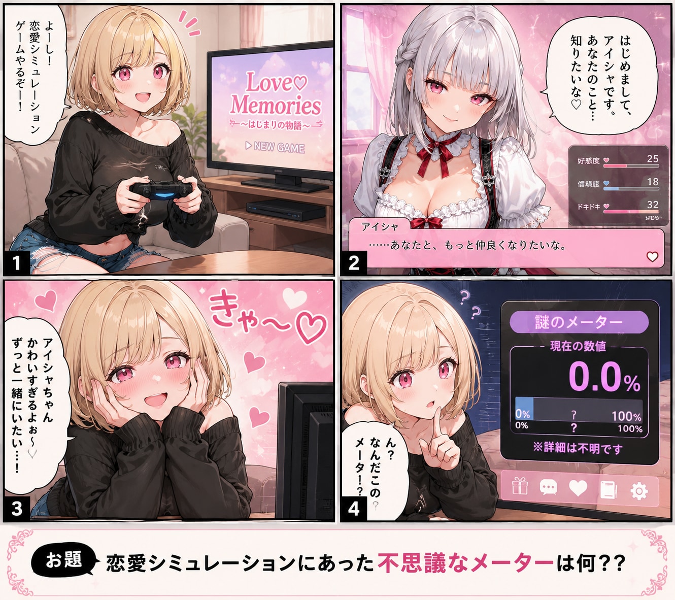【お題】恋愛シミュレーションにあるメーターは？