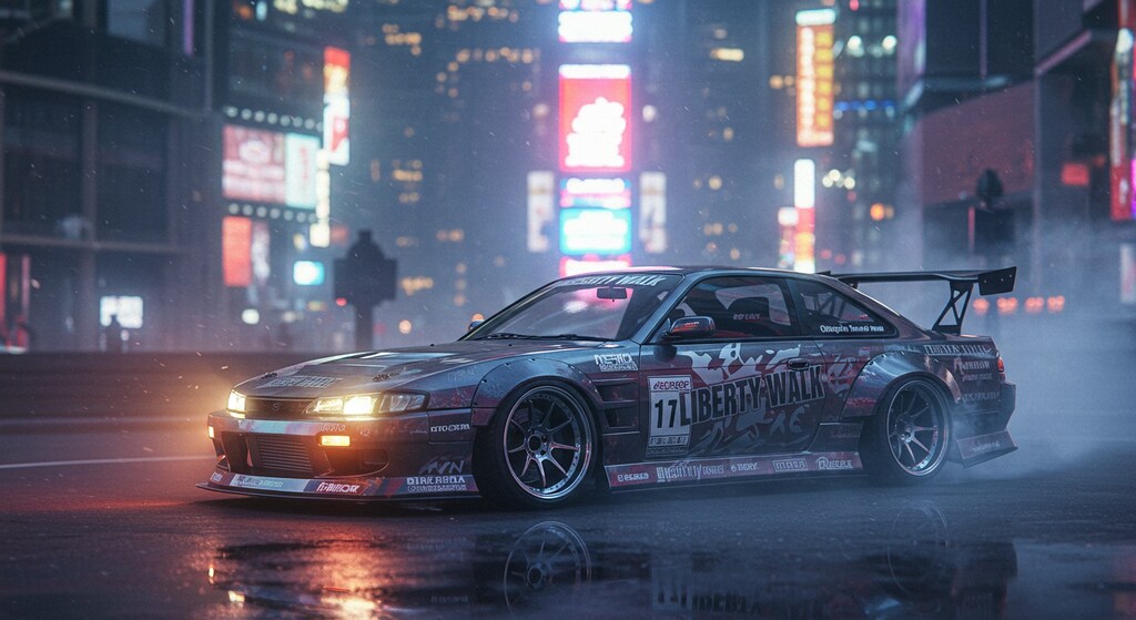 リバティーウォークS14シルビアのドリ車