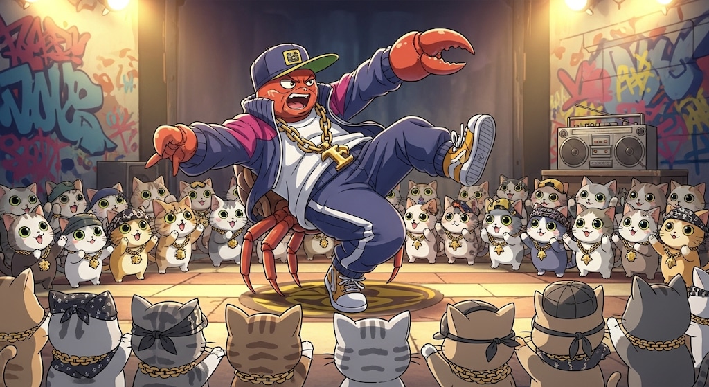 愛嬌を振りまく半蟹人