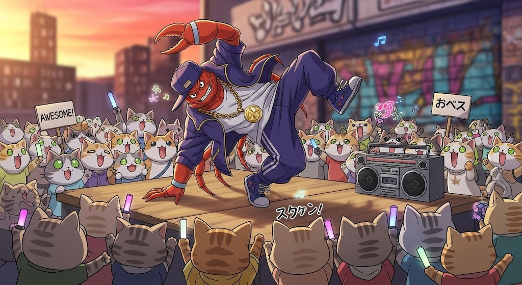 愛嬌を振りまく半蟹人