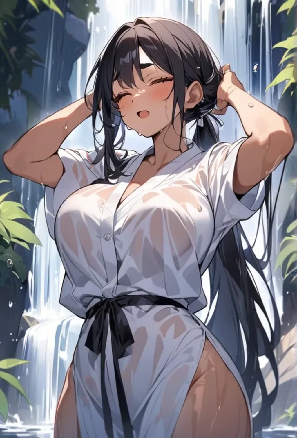 滝で涼もう