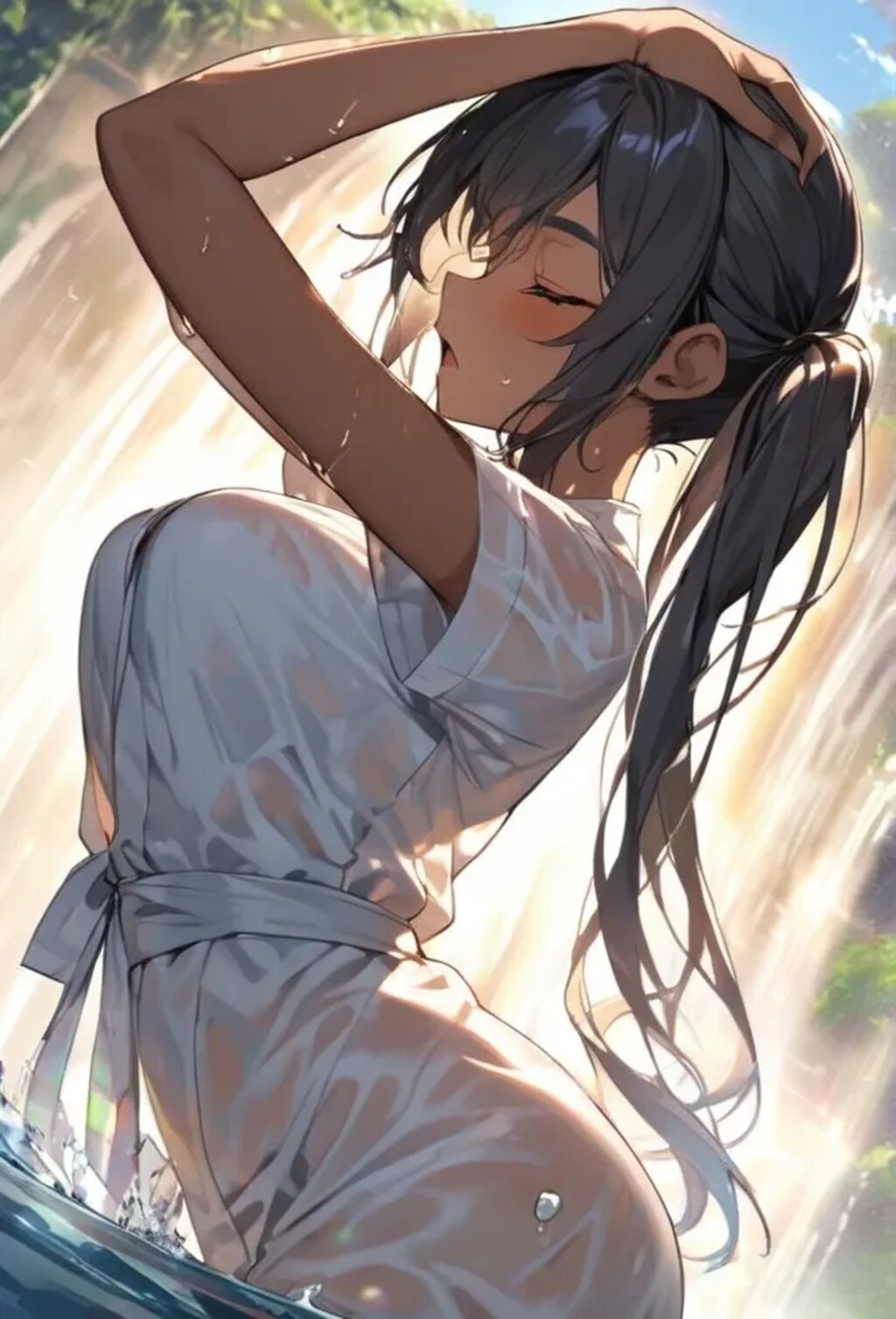滝で涼もう