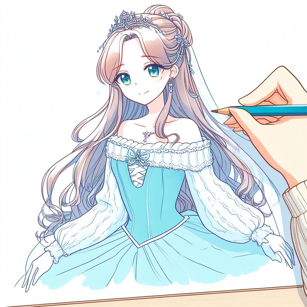 色紙、ニットドレスの女の子
