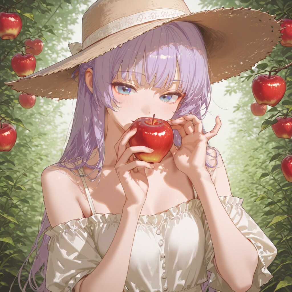 りんご狩りを楽しむうちのプリンセス！