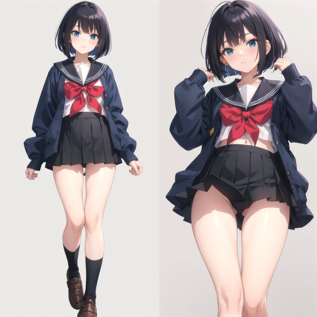 セーラー服女子　通学路