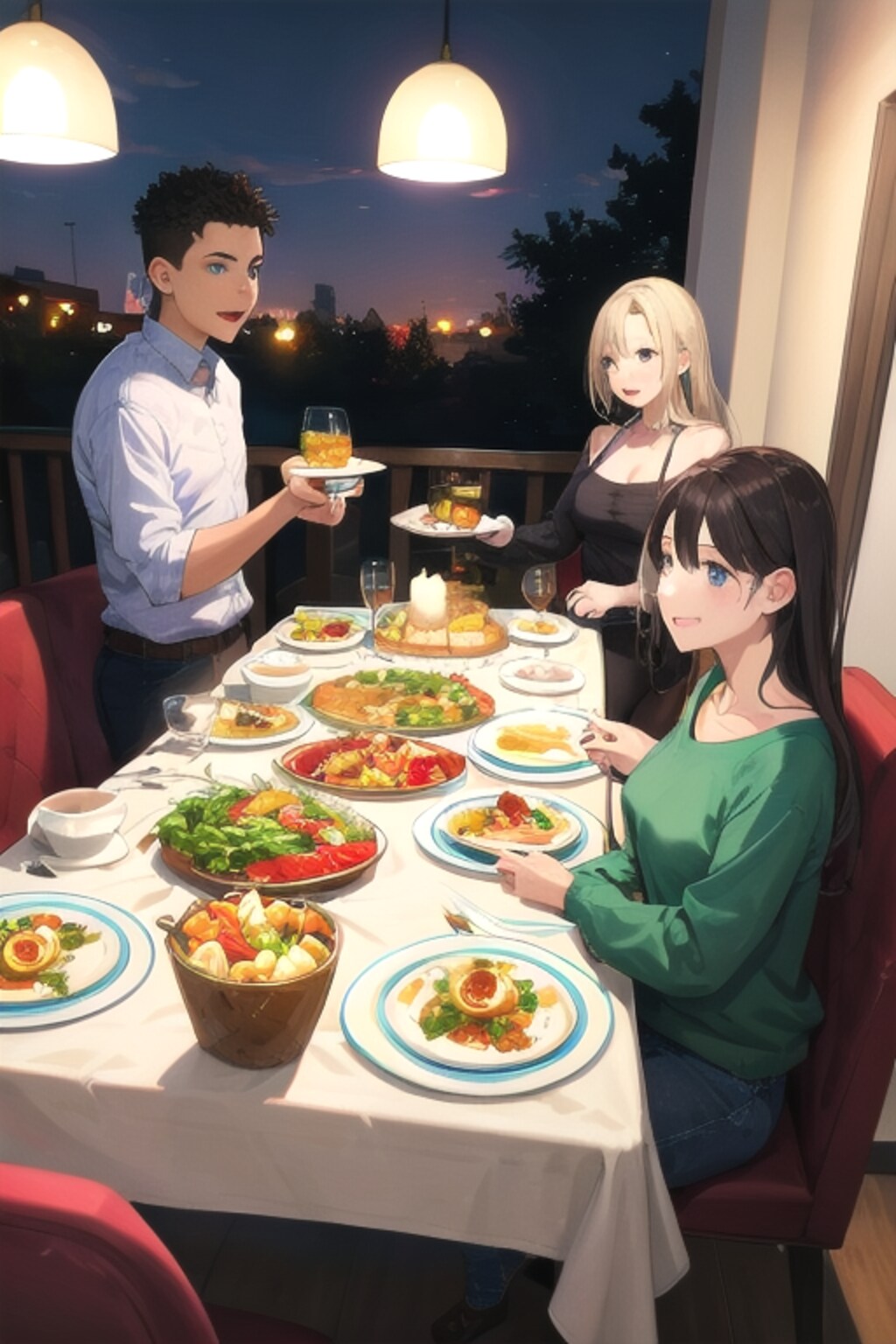 ポプラ並木通りでの晩餐会