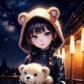 熊のぬいぐるみとゆきちゃん 6枚目