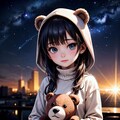 熊のぬいぐるみとゆきちゃん 5枚目