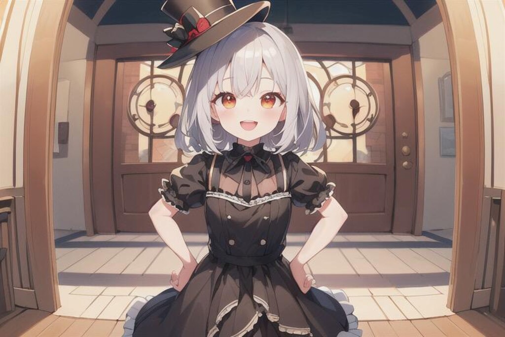 シルクハットの銀髪少女