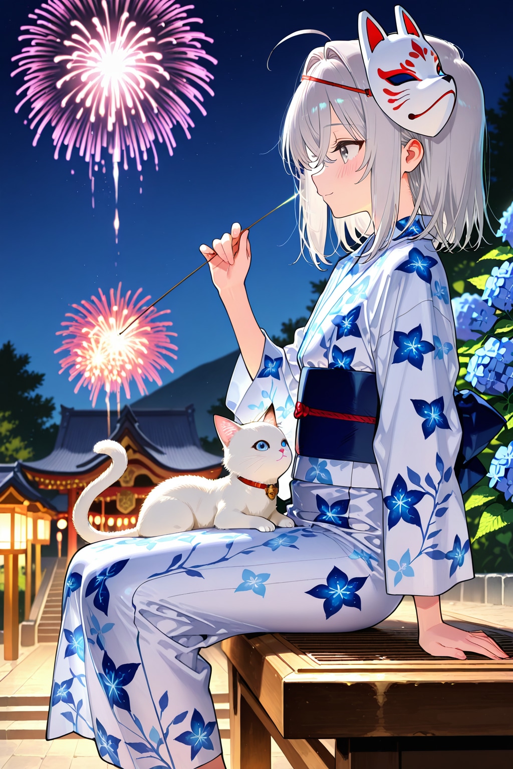 花火と横顔