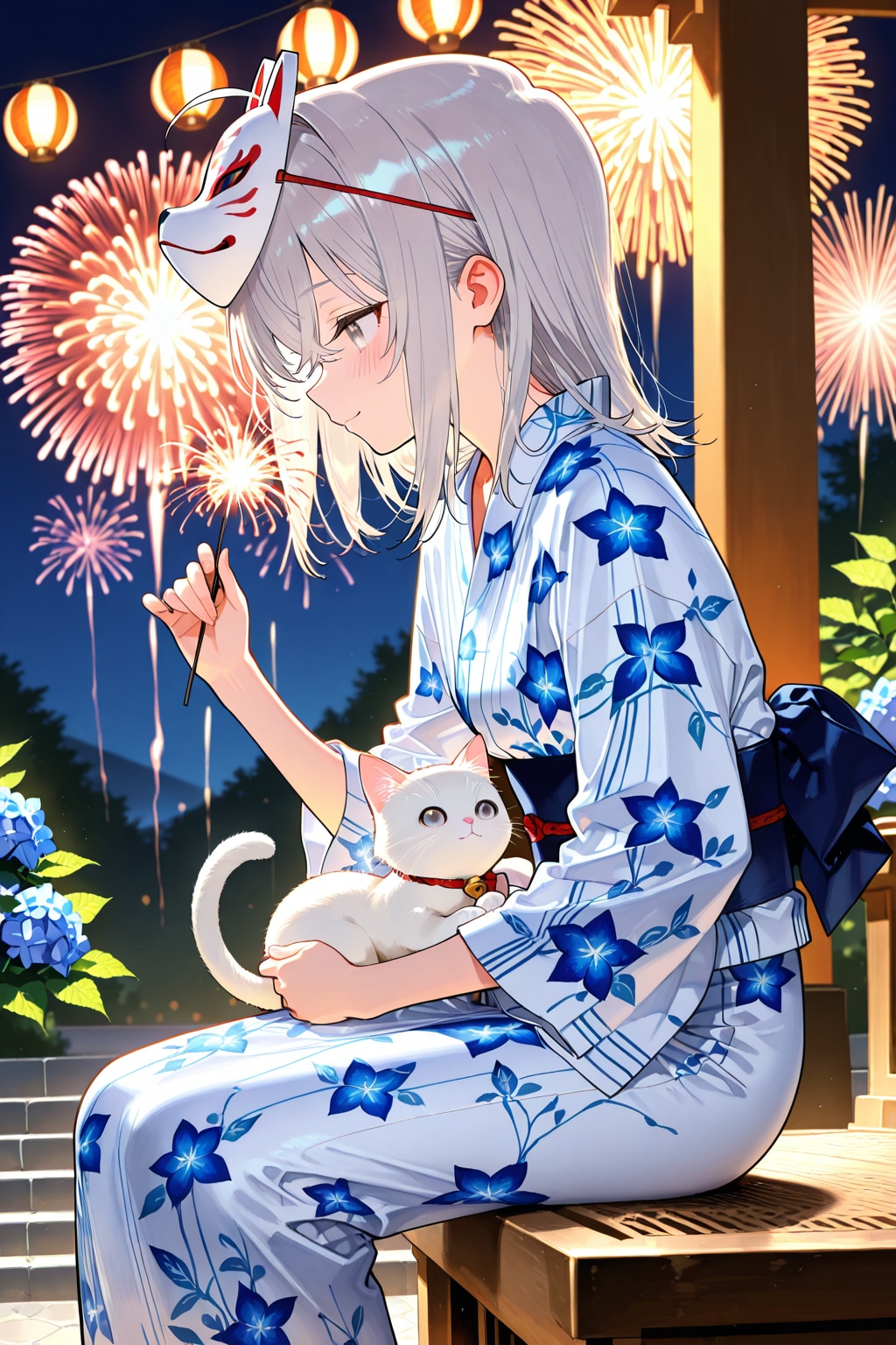 花火と横顔