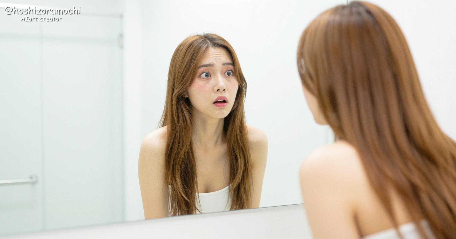 鏡を見てびっくり😧 なんでこんなに…？