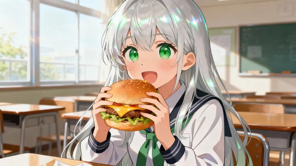 学校での昼休みの昼食の様子