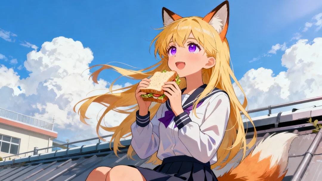 学校での昼休みの昼食の様子 | の人気AIイラスト・グラビア