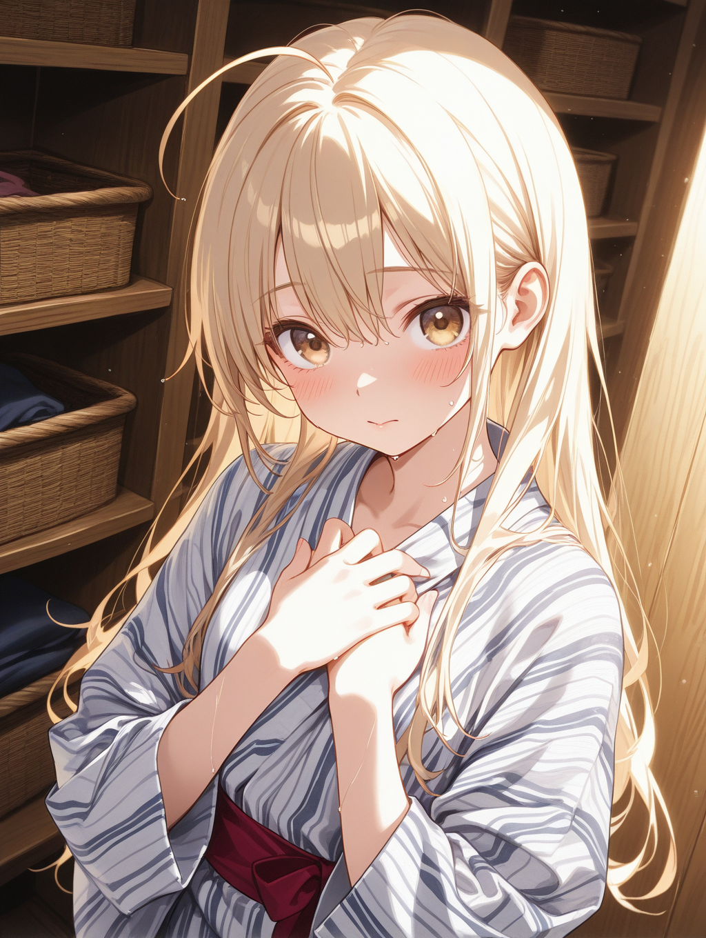 うちの子かなちゃん 温泉上がりに髪を乾かしている〇〇ちゃんシリーズ