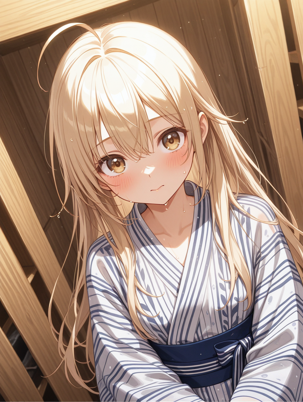 うちの子かなちゃん 温泉上がりに髪を乾かしている〇〇ちゃんシリーズ