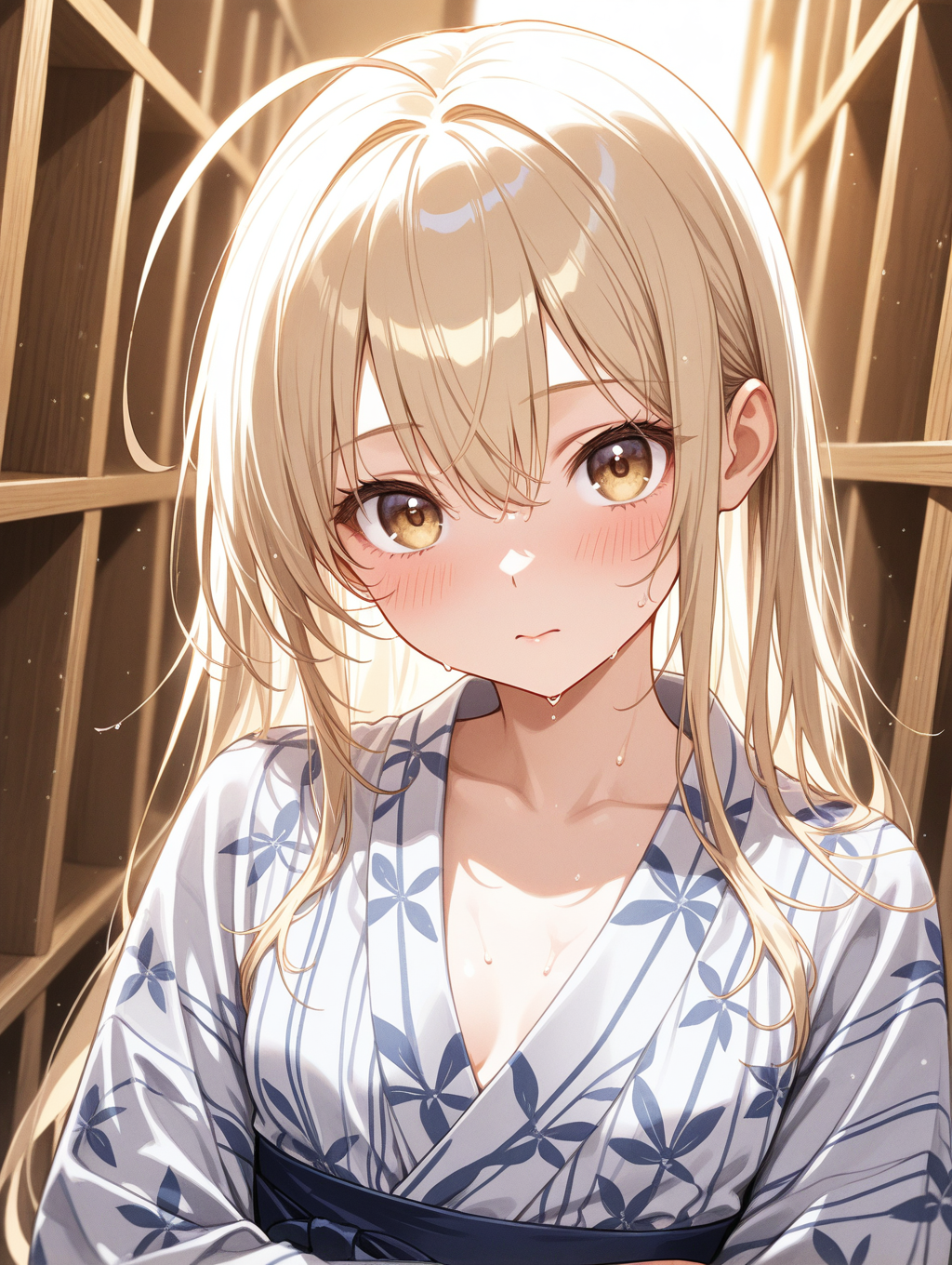 うちの子かなちゃん 温泉上がりに髪を乾かしている〇〇ちゃんシリーズ