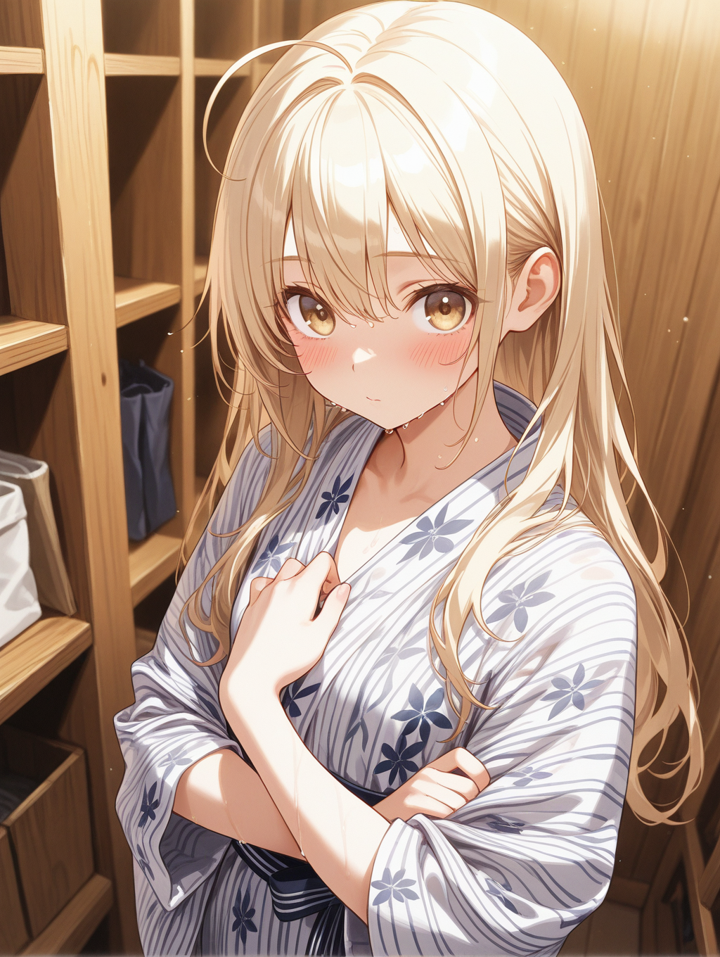 うちの子かなちゃん 温泉上がりに髪を乾かしている〇〇ちゃんシリーズ