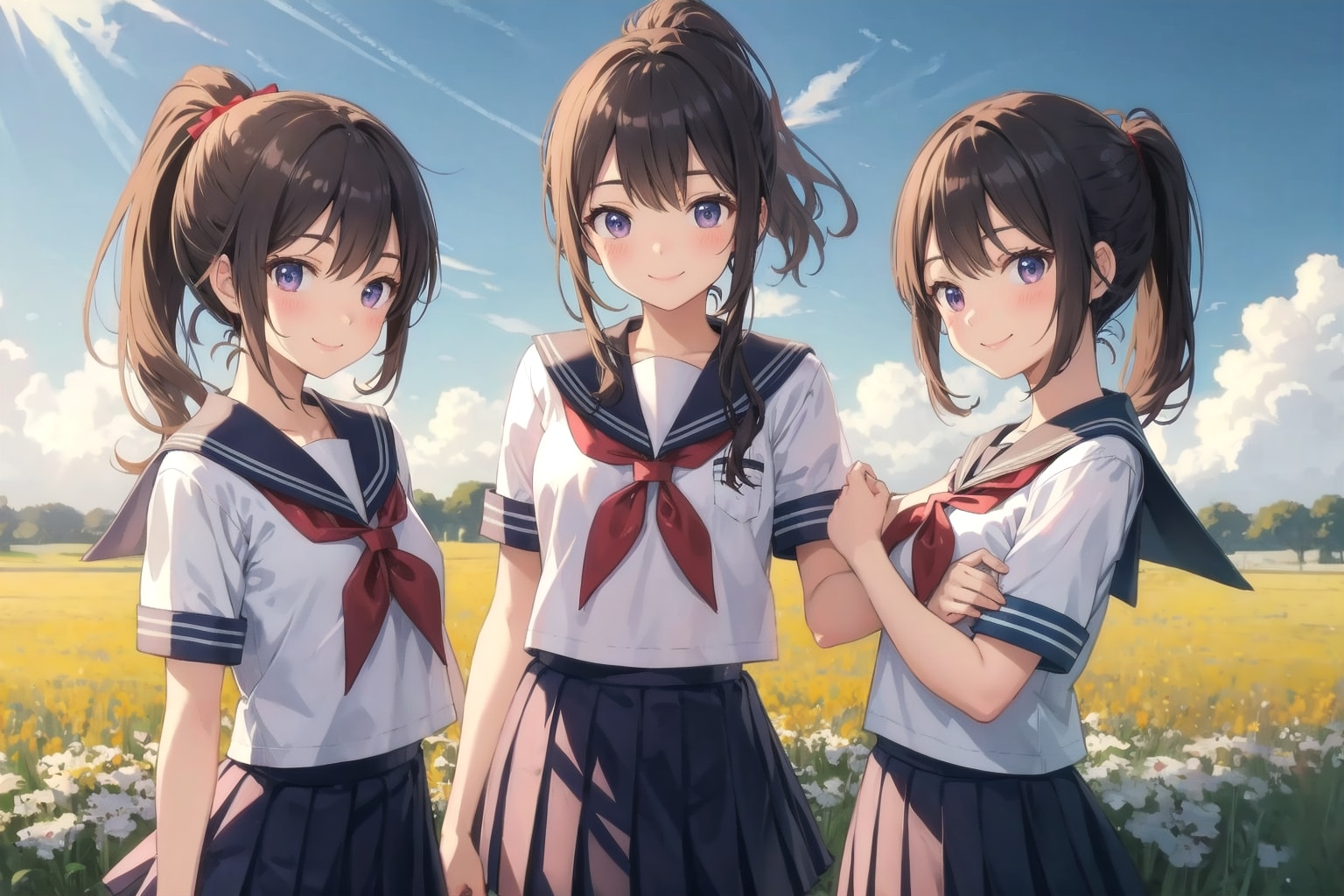 お花畑で