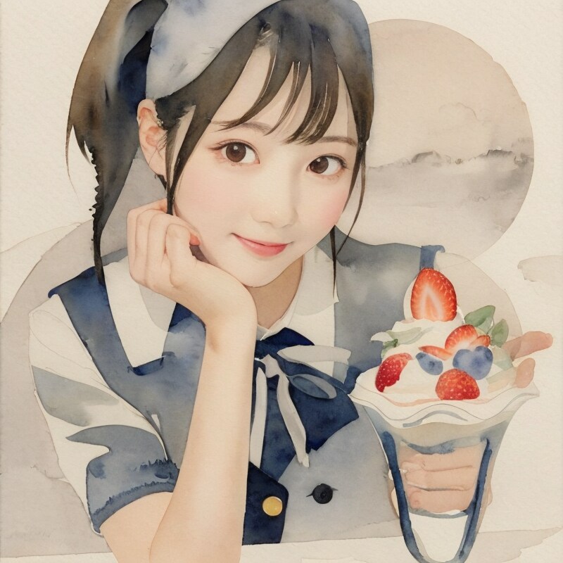 フルーツパフェ（水彩）