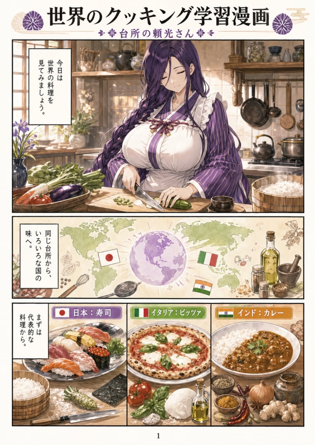 世界のクッキング学習漫画