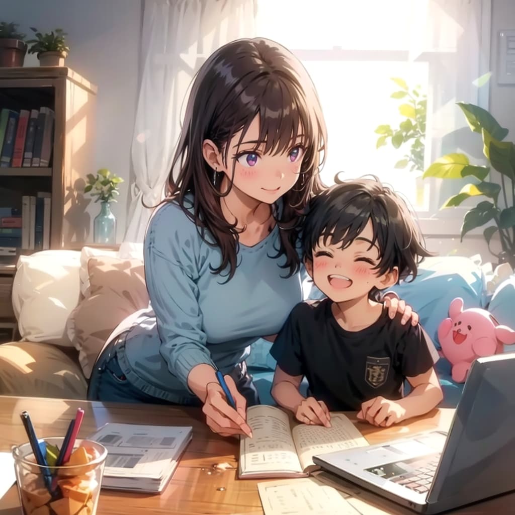 勉強を教える姉